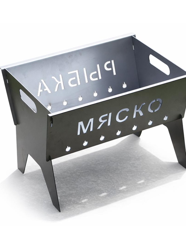 Разборный мангал "Мяско Рыбка" металл 1,8мм