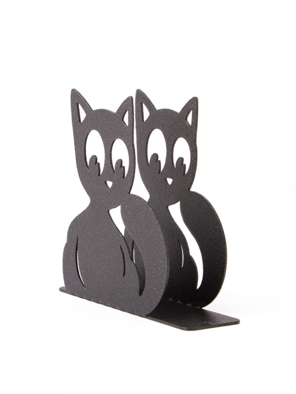 Салфетница "Игривый котик", муар черный с блестками