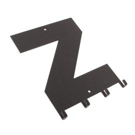 Ключница металлическая "Z", черная, 4 крючка