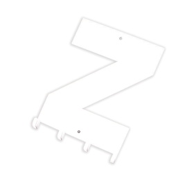 Ключница металлическая "Z", белая, 4 крючка