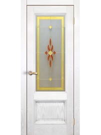 Классика ДГОБ 2.43 Эмаль Белый ясень, багет с тиснением, 2000x500