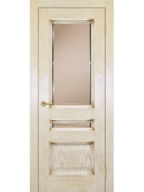 Палермо ДГОБ 2.35 Эмаль RAL 1013, патина Золото, багет с тиснением, 2000x900