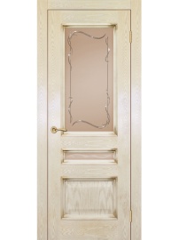 Палермо ДГОБ 2.41 Эмаль RAL 1013, патина Золото, багет с тиснением, 2000x800