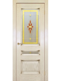 Палермо ДГОБ 2.43 Эмаль RAL 1013, патина Серебро, багет с тиснением, 2000x600