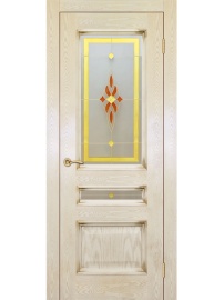 Палермо ДГОБ 2.43 Эмаль RAL 1013, патина Золото, багет с тиснением, 2000x900